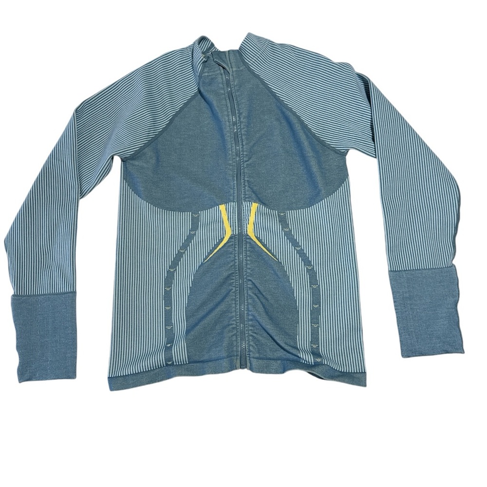 Fabletics Cassidy Seamless Jacket Blue Yellow S/M - image 4